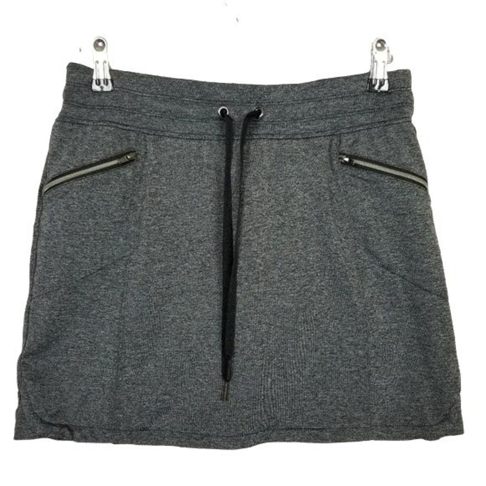 Tangerine Womens Gray Athletic Skort Built In Shorts Zip Pocket Stretch S